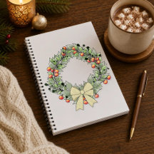 Botaniskt julkransjournal med hårda pärmar
