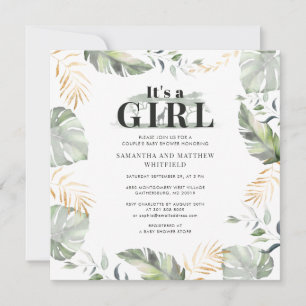 Botaniskt jungle Giraffe par Baby Shower Inbjudningar