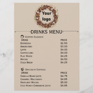 Botaniskt kaffebönsskrän med eget varumärke meny
