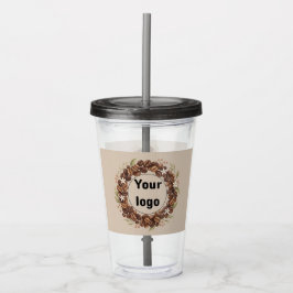 Botaniskt kaffebönsskrän med eget varumärke take away mugg