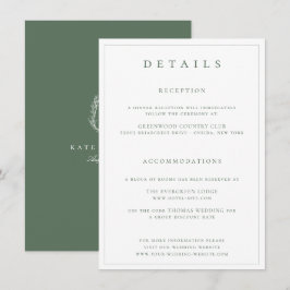 Botaniskt Kammarmonogram Salvia Bröllopsdetaljkort Inbjudningar