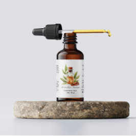 Botaniskt kanel Essential Oils Watercolor Adressetikett