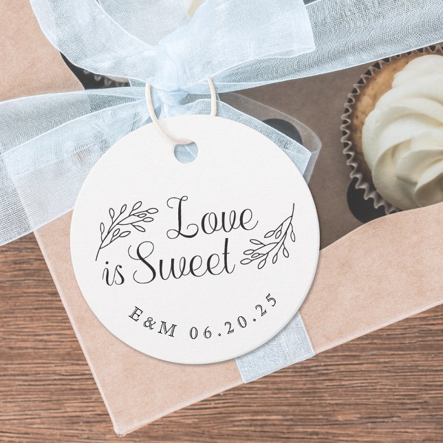 Botaniskt Kärlek är Sweet Bröllop Round Gåvor Etiketter (Skapare uppladdad)