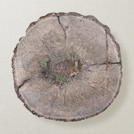 Botaniskt klippt fotopapper från Handflatan Träd B Rund Kudde