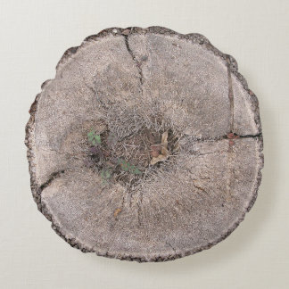 Botaniskt klippt fotopapper från Handflatan Träd B Rund Kudde