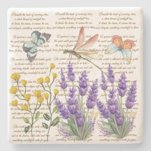 Botaniskt konstverk Fantastiskt handskrivet brev s Stenunderlägg