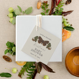 Botaniskt könsuppehållande babyskor gåvor etiketter