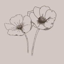 Botaniskt kort för Blommigt Line Teckning Mors dag