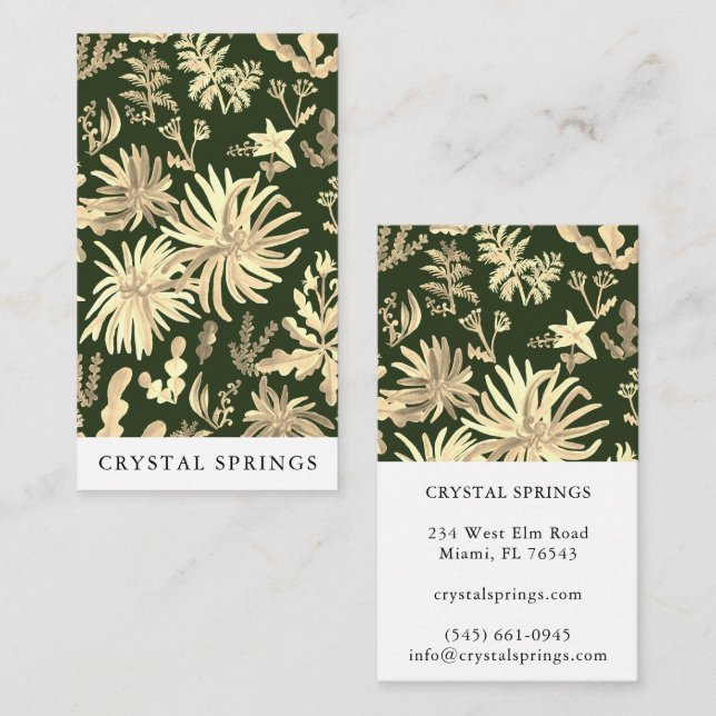 Botaniskt landskap  växter Modern Visitkort (Fram/baksida)