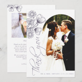 Botaniskt lavender Bröllop Tack-fotokort Tack Kort