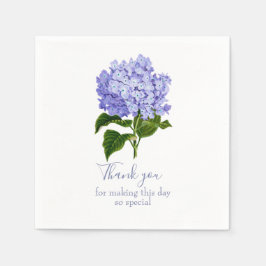 Botaniskt lavender Hydrangea Script Tack Pappersservett