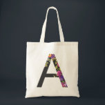 Botaniskt Lila blommor Brev A Monogram Tygkasse<br><div class="desc">Botaniskt Lila blommor Brev A Monogram Tote Bag | Modern och elegant monogram till väska med vattenfärgad illustration av blommor med träkolbakgrund. Den här botaniska totepåsen blir en personlig i perfekten. Andra brev och färg finns tillgängliga.</div>