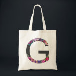 Botaniskt Lila blommor Brev G Monogram Tygkasse<br><div class="desc">Botaniskt Lila blommor Brev G Monogram Tote Bag | Modern och elegant monogram till väska med vattenfärgad illustration av blommor med träkolbakgrund. Den här botaniska totepåsen blir en personlig i perfekten. Andra brev och färg finns tillgängliga.</div>