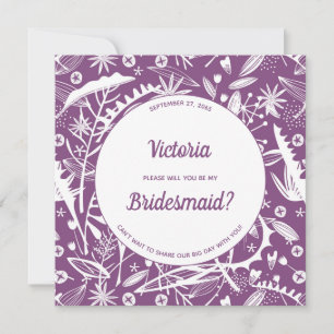 Botaniskt Lila Foliage kommer du att bli min Bride Inbjudningar
