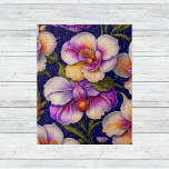 Botaniskt Lila Orchids Artwork Pussel<br><div class="desc">Den här teckningen skapar en nästan magisk och fantastisk atmosfär för färgstarka orkidéer. Ett häpnadsväckande exempel på botanisk konst som gjorts i andningsdetaljer med hjälp av den senaste tekniken.</div>