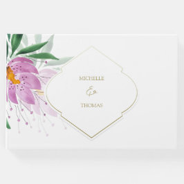 Botaniskt Lilac Monogram Watercolor Violet Blommig Gästböcker