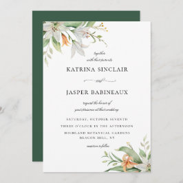 Botaniskt Lily Blommigt Bröllop Inbjudningar