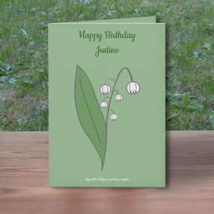 Botaniskt Lily, Valley Flower Birthday Card Kort