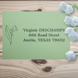 Botaniskt Lily, Valley Line Art Flower Självfärgande Stämpel