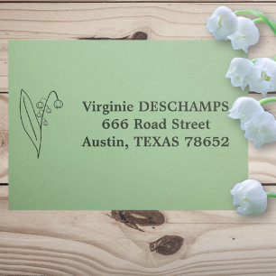 Botaniskt Lily, Valley Line Art Flower Självfärgande Stämpel