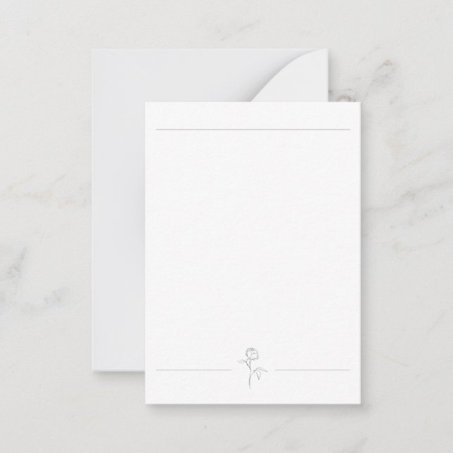 Botaniskt Line Teckning Notecard Anteckningskort (Framsida)