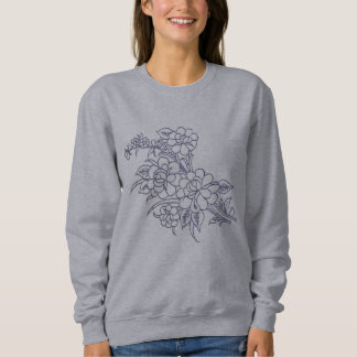 Botaniskt linjerosbukettlinje konst kvinnlig skjor t shirt