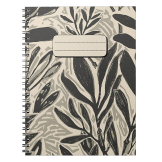 Botaniskt Linocut Anteckningsbok