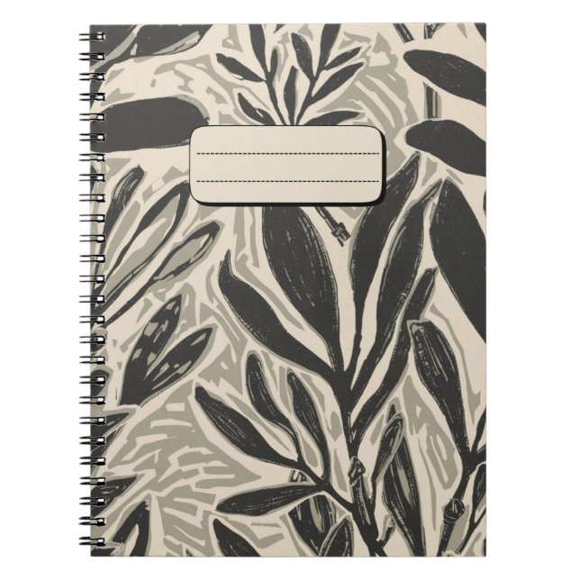 Botaniskt Linocut Anteckningsbok (Framsidan)