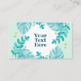 botaniskt löv med botaniska vattenfärger placeringskort