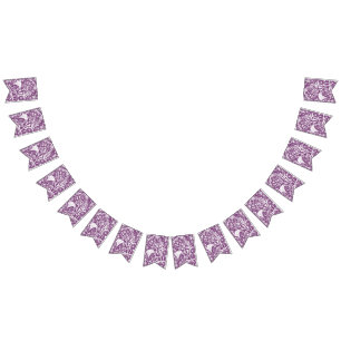 Botaniskt Löv och blommor Lila Vimplar