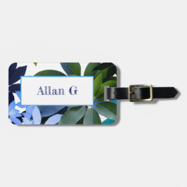 Botaniskt, Löv- resgodsmärke med läder Bagagebricka