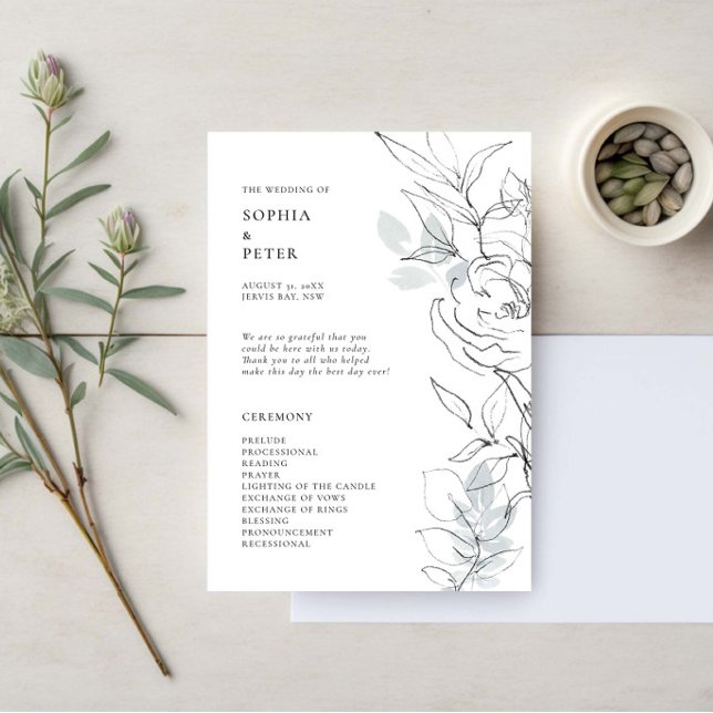 Botaniskt lövverk Skiss Ceremoni Program (Skapare uppladdad)