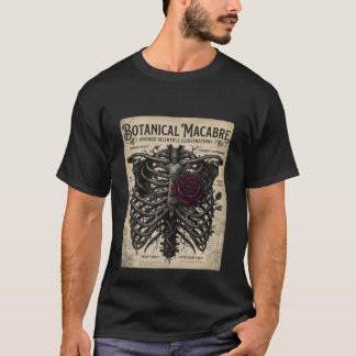 Botaniskt makabert gotiskt skelettros t shirt