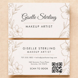Botaniskt  makeup Artist QR Code Beauty Visitkort
