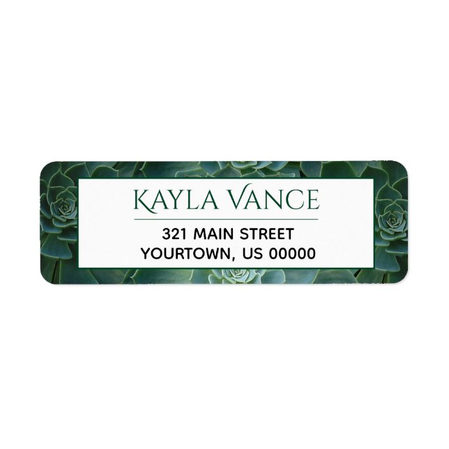 Botaniskt märke till den misstänkta ökentropiska v returadress etikett (Framsidan)