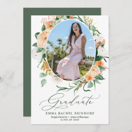 Botaniskt meddelande om Boho Bloom Photo Studenten Inbjudningar