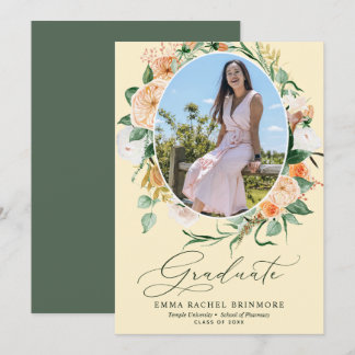 Botaniskt meddelande om Boho Photo Studenten Inbjudningar