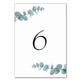 Botaniskt minimalistiskt eukalyptus bordsnummer