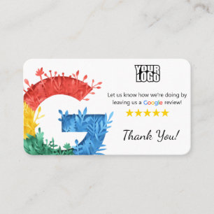 Botaniskt minimalistiskt Google-granskningskort me Visitkort