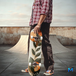 Botaniskt minimalistiskt skateboard - Earthy Boho