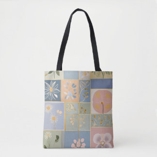Botaniskt moasik i blomning tygkasse