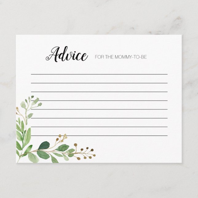 Botaniskt modernt rådgivningkort för grönska tilläggskort (Framsida)