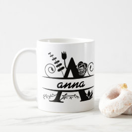 Botaniskt monogram A " ANNA " Kaffemugg