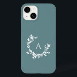 Botaniskt monogram Initial tuskalturkos<br><div class="desc">En hand plockade-begynnande andedräkt av löv och lagrar omger ditt monogram eller ditt initiala. Den minsta illustrationen av blommigten är perfekt för en rustik eller ett lantbruk. Klicka på knappen Anpassa om du vill ändra bakgrunden färg eller lägga till mer text.</div>