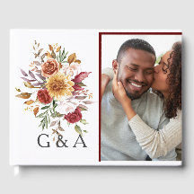 Botaniskt monogram med färgen Fall Watercolor