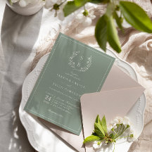 Botaniskt monogram utandningsvätska Grönt Bröllop