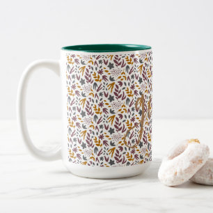 Botaniskt Mönster Customize Två-Tonad Mugg