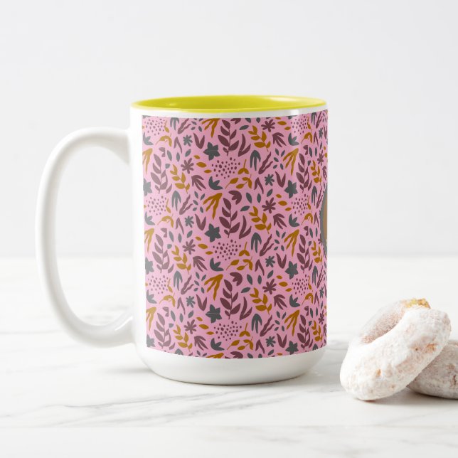 Botaniskt Mönster Customize Två-Tonad Mugg (Med munk)