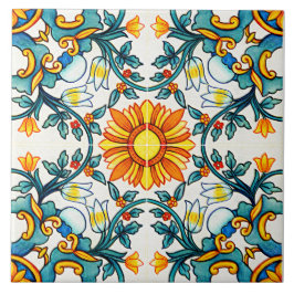 Botaniskt mönster i Medelhavet Kakelplatta