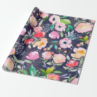 botaniskt mönster och sömlöst b, blommigt med vatt presentpapper